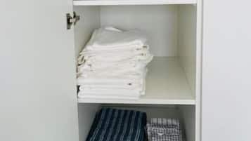 Hair dryer, towels