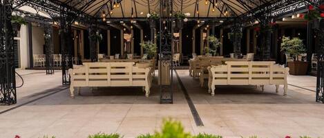 Outdoor banquet area