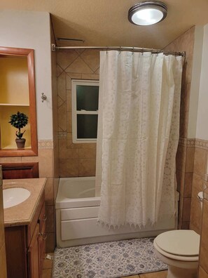 Bathtub, shampoo