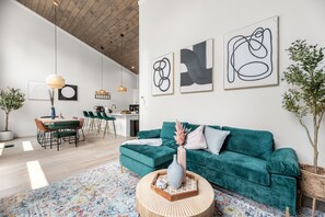 Smart TV, fireplace, video games, foosball