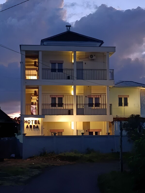 Front of property – evening/night