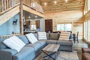 Smart TV, fireplace, video games, DVD player