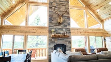 Smart TV, chimenea, videojuegos y reproductor de DVD