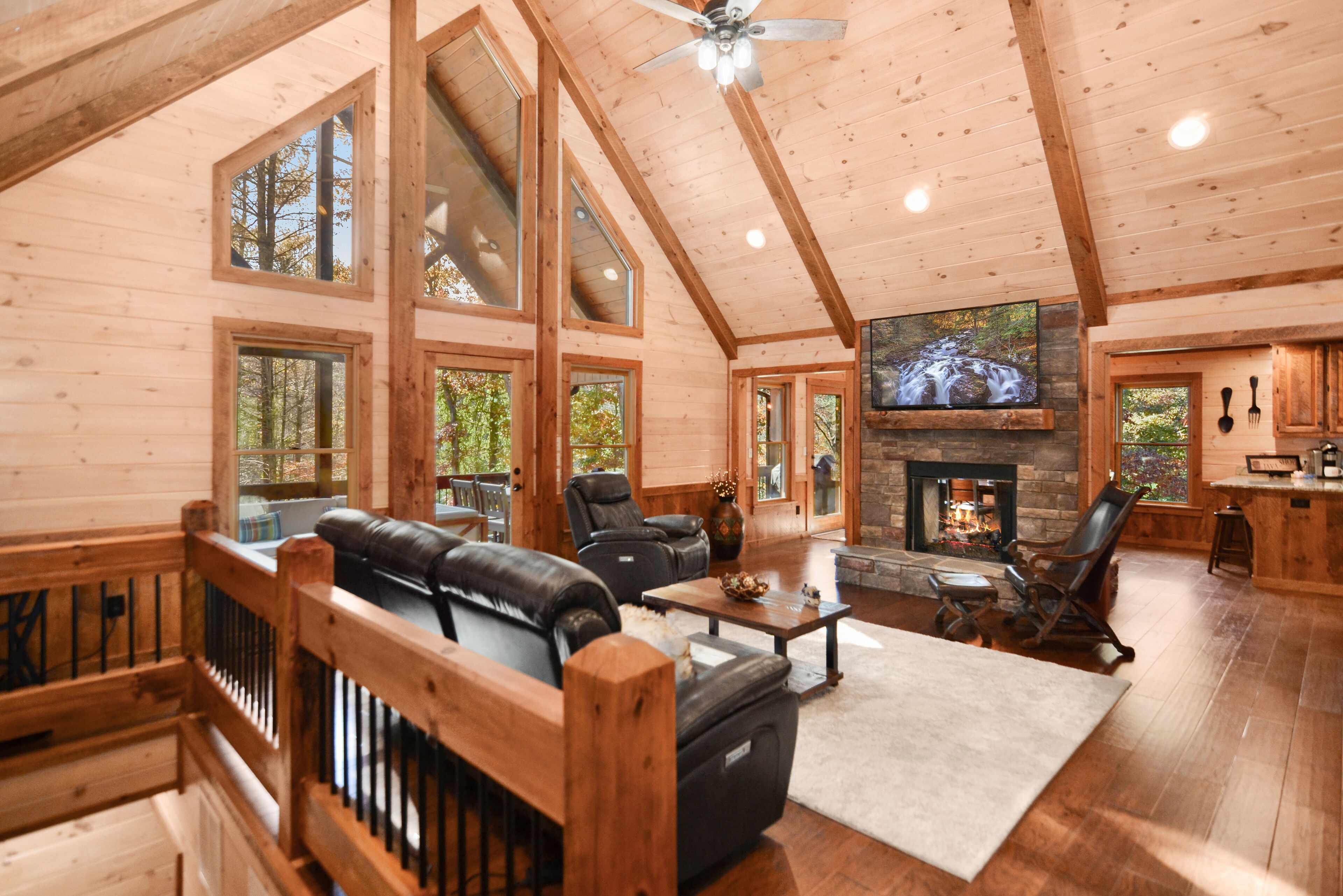 TV, fireplace, stereo