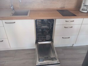 Fridge, microwave, stovetop, dishwasher