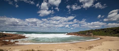 Beach nearby, sun-loungers