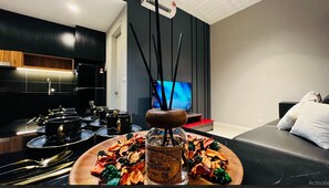 Luxury-Apartment, 2 Schlafzimmer, Stadtblick | Esszimmer