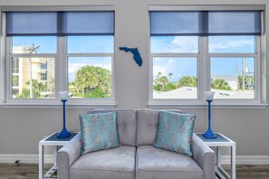 Living area - Amazing Ocean Views, Steps to Beach, Walk to Restaurants, Shops, and Pier! $300 in Free Tickets! (St. Augustine Beach)