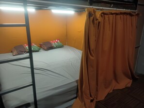 Double Room | Individually decorated, blackout drapes, free WiFi, bed sheets - Rubikz Hostel & Cafe (Surabaya)