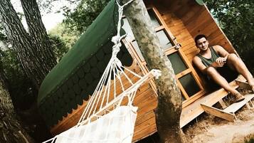 이코노미 스튜디오, 더블침대 1개, 흡연, 정원 전망 | 거실 공간