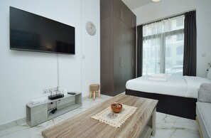 Family Studio, 1 King Bed, Non Smoking, Terrace | Television - JVC studio Joya Verde with terrace - 360 vacation (Dubai)