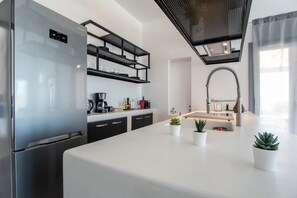 Fridge, oven, stovetop, dishwasher