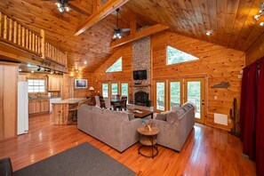 Televisión y chimenea 