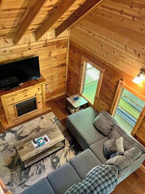 TV, fireplace, DVD player