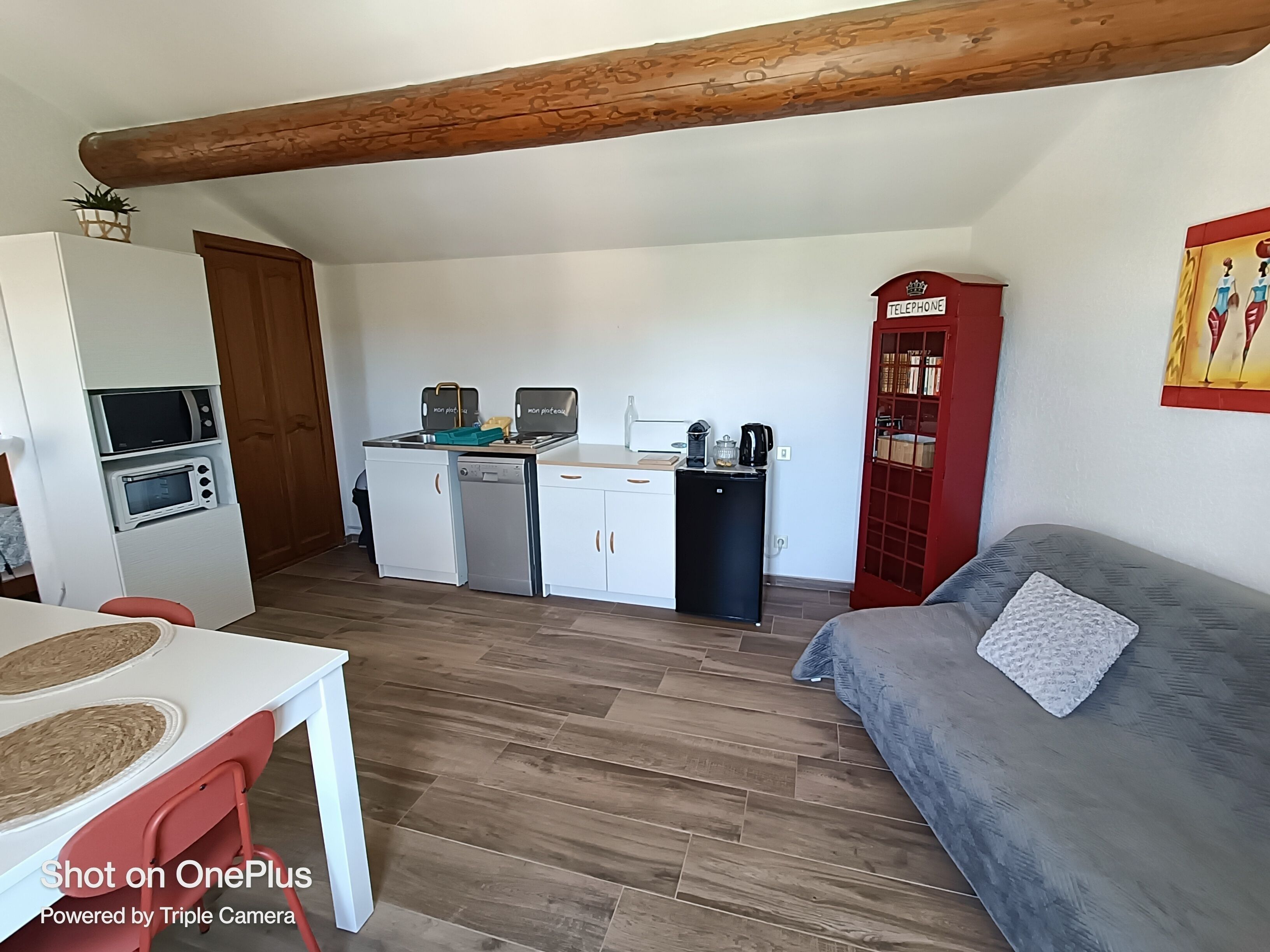 Télévision, lecteur de DVD, livres