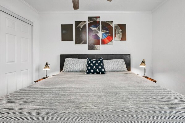 2 bedrooms, iron/ironing board, WiFi, bed sheets