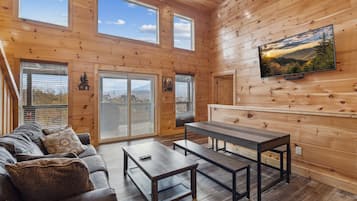 Cabin, 4 Bedrooms | Living area | Smart TV