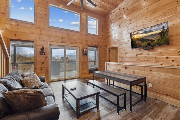 Cabin, 4 Bedrooms | Living area | Smart TV