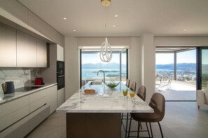 Oven, stovetop, dishwasher, coffee/tea maker