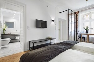 Apartemen Deluks | Setrika/meja setrika, Wi-Fi gratis, dan seprai linen