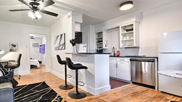 Signature Apartment, 1 King Bed, Kitchen | 1 bedroom, premium bedding, down comforters, memory foam beds