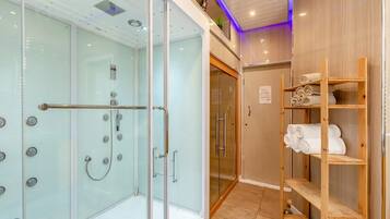 Sauna, hot tub, steam room