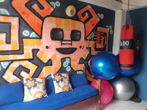Living area - Hostel El Gran azul  (Manglaralto)