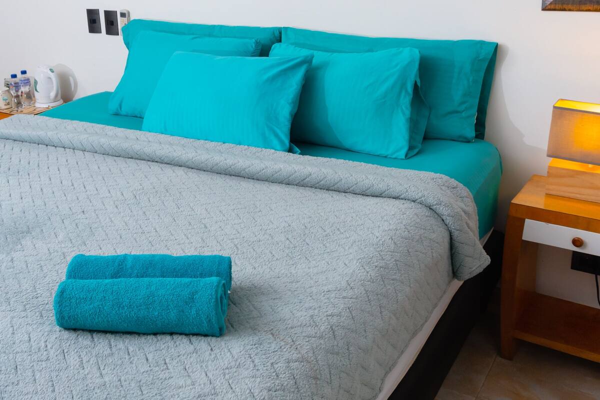 Habitación Deluxe doble | Ropa de cama de alta calidad, caja fuerte, cortinas opacas y wifi gratis