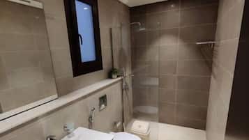 Shower, towels, soap