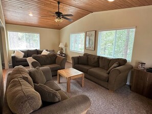 TV, lareira, DVD player