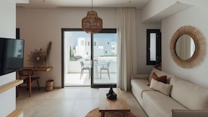 Dupleks - 1 soveværelse - delvis havudsigt (Maisonette) | 1 soveværelse, pengeskab på værelset, skrivebord, lydisolering