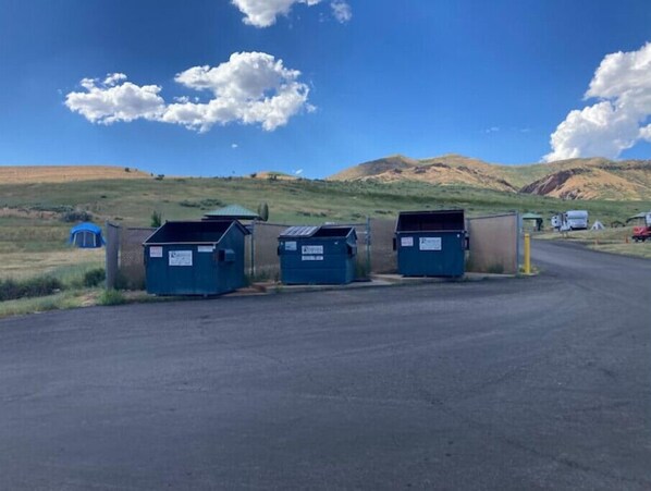 Guests can park their vehicles in this designated area.