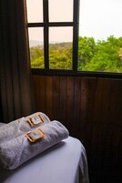 Cabana panorâmico, 1 cama Queen, vista para a montanha | Roupas de cama de algodão egípcio, roupas de cama premium
