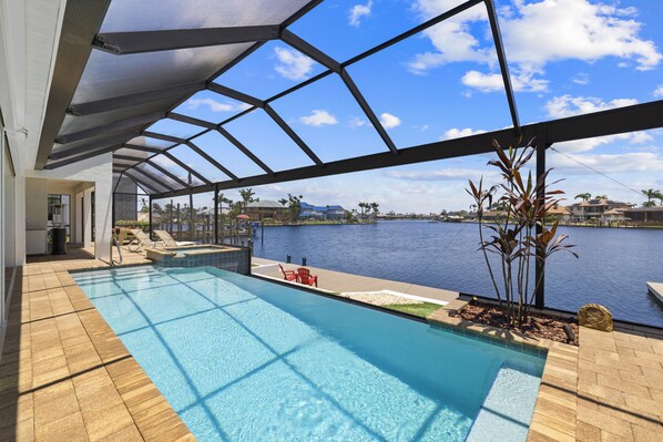 Outdoor pool, a heated pool