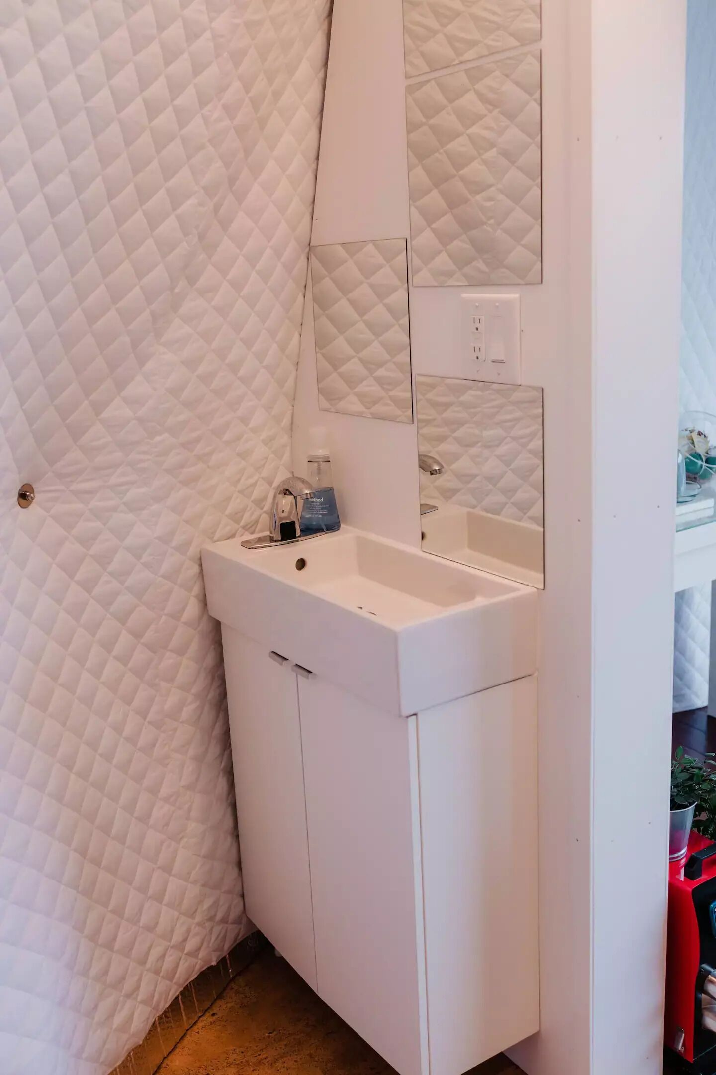 Shower, towels, soap, shampoo