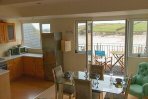 Dining - Beach Side Top Floor Property, Balcony & Sea Views (Porth)