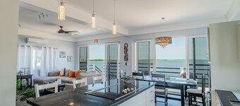 Amazing 2 story oceanfront house with pool, balcony, central AC, & W/D