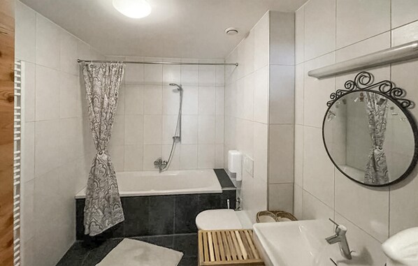 Bathtub, hair dryer