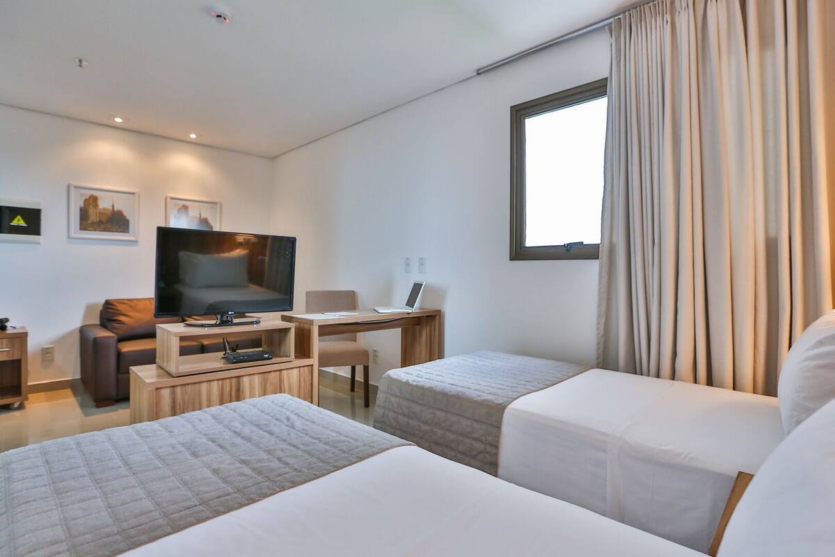 Standard Twin Room, Accessible | Desk, laptop workspace, blackout drapes, iron/ironing board (on request)