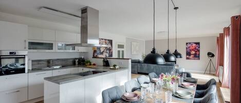 Fridge, oven, stovetop, dishwasher