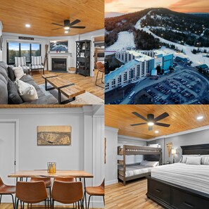2 bedrooms, free WiFi, bed sheets - Ski In/out, Sleeps 8, Pool, Hot Tub, Snow Tubing! (Snowshoe)