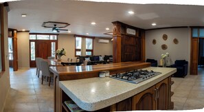 Mini-fridge, microwave, cookware/dishes/utensils, kitchen islands - Hacienda San Marcos (Tanchachin)