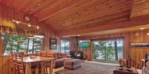 TV, books, stereo - Waterfront Cabin—Private Dock with Boat Slip, Paddle Board for Fun on the Water! (Hayden)