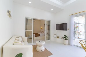 Luxury Villa, 3 Bedrooms | Living area | Smart TV, Netflix, streaming services - Villa Bliss Canggu By Azure (Canggu)