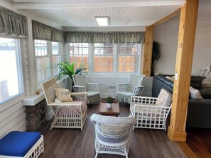 TV, foosball, offices