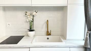 Kühlschrank, Mikrowelle, Ofen, Herdplatte