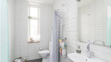 Shower, soap, toilet paper