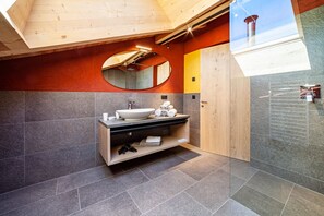 Dusche, Haartrockner, Handtücher