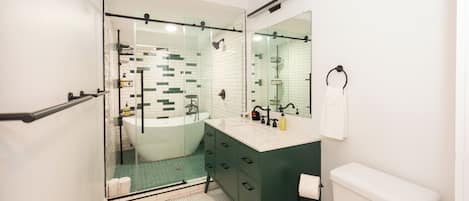 Hair dryer, towels