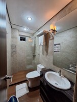 Deluxe Suite | Bathroom | Shower, rainfall showerhead, free toiletries, hair dryer